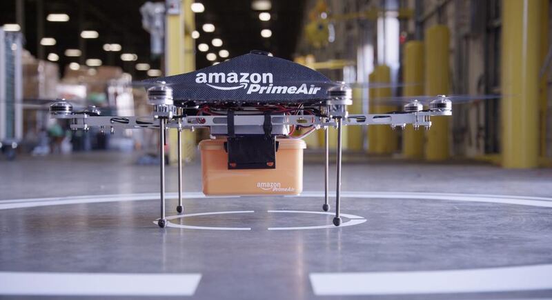 Amazon will work with the UK to test drones to deliver packages, potentially opening up the global drone delivery market. Courtesy Amazon
