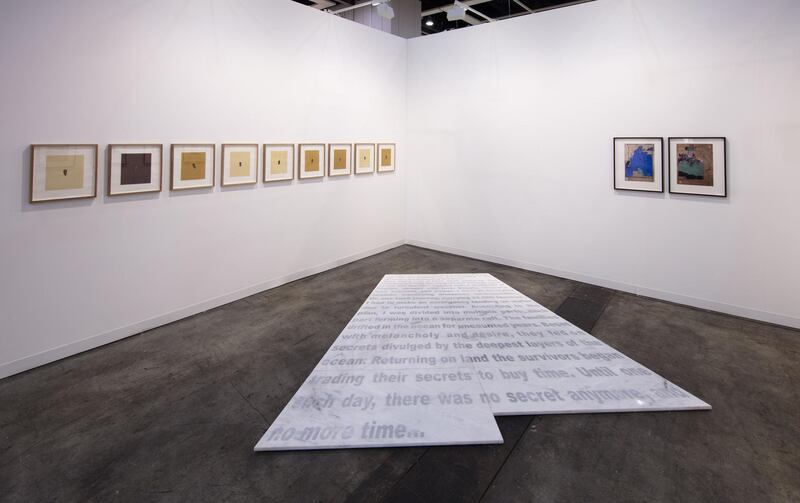 Installation view of Lawrie Shabibi's booth in the Insights sector of Art Basel Hong Kong 2017. Courtesy Lawrie Shabibi and the artists. Photography by Kitmin Lee.. *** Local Caption ***  al27mr-lawrie shabibi8.jpg