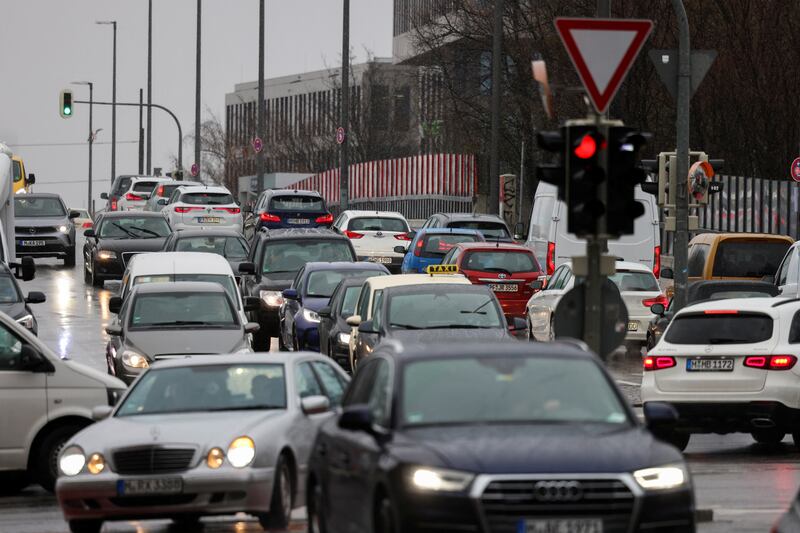 Heavy traffic on the road in Munich. Reuters