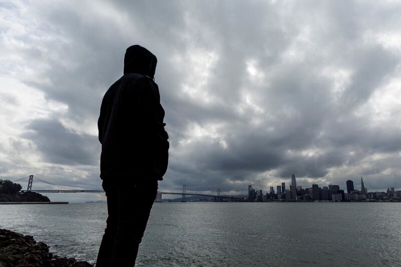 Dark clouds over the San Francisco skyline. Reuters
