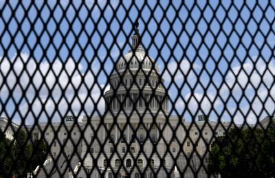 The US Capitol behind fences in Washington. AFP