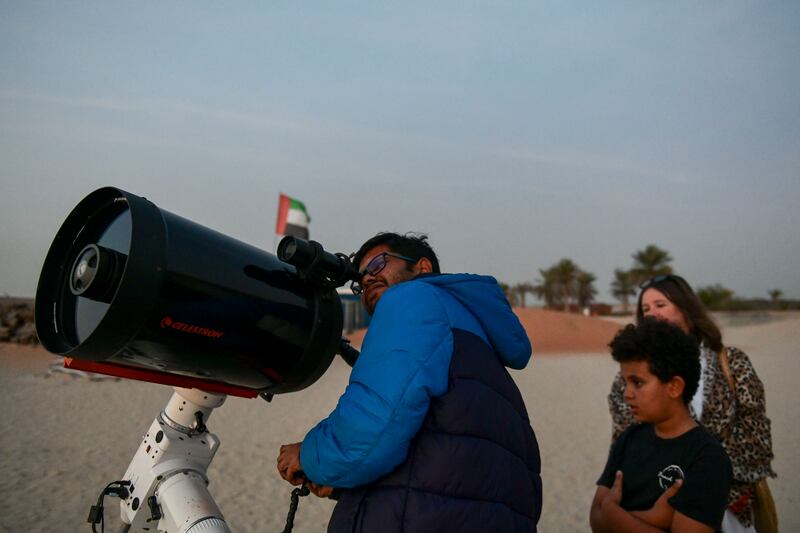 Studying the sky using one of the observatory's telescopes
