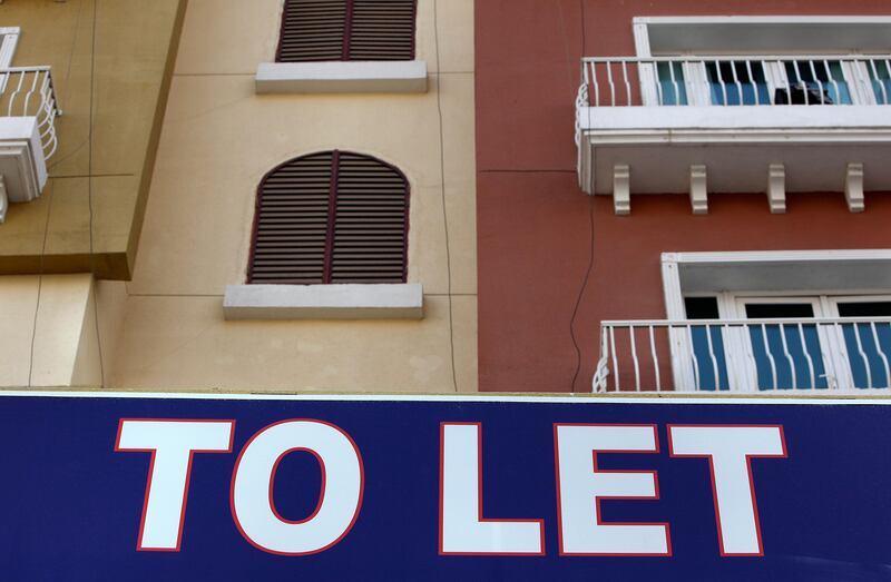 DUBAI, UNITED ARAB EMIRATES Ð Jan 5,2011: To-Let sign on one of the residential building at the International City in Dubai. (Pawan Singh / The National) For Stock
  property to let rent rental rentals