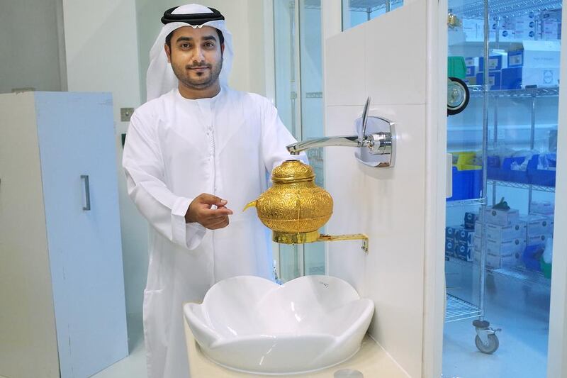 Dr Ahmed Al Jaberi is the assistant professor in material science at the Masdar Institute of Science and Technology. He created a device that can save water in mosques during the ablution process. Delores Johnson / The National