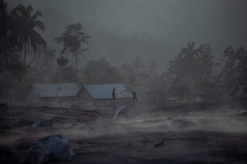 Kajar Kuning village in Lumajang, Indonesia, after a volcanic eruption of Mount Semeru on December 5. AFP