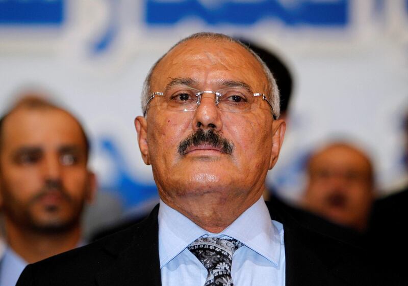 FILE PHOTO: Yemen's former President Ali Abdullah Saleh attends a ceremony marking the 30th anniversary of the establishment of the General People's Congress party, which he is leading, in Sanaa September 3, 2012. REUTERS/Khaled Abdullah/File Photo