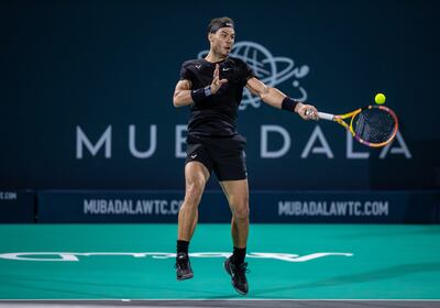 Rafael Nadal during his match with Andy Murray at the Mubadala World Tennis Championship. Victor Besa / The National