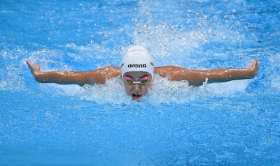 Yusra Mardini competing for the Refugee Olympic Team at the Tokyo 2020 Olympic Games. AFP