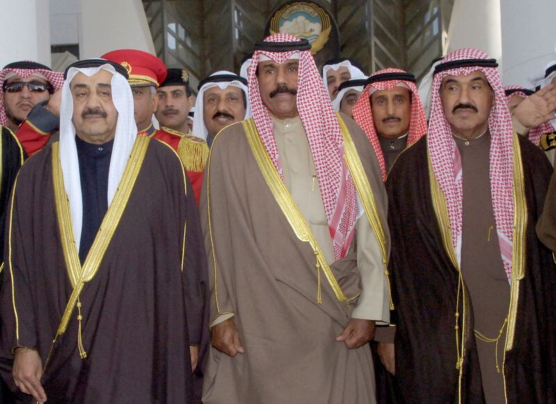 There are to be three days of mourning in the UAE for the late Sheikh Nawaf Al Ahmad Al Sabah, centre, Emir of Kuwait. Reuters