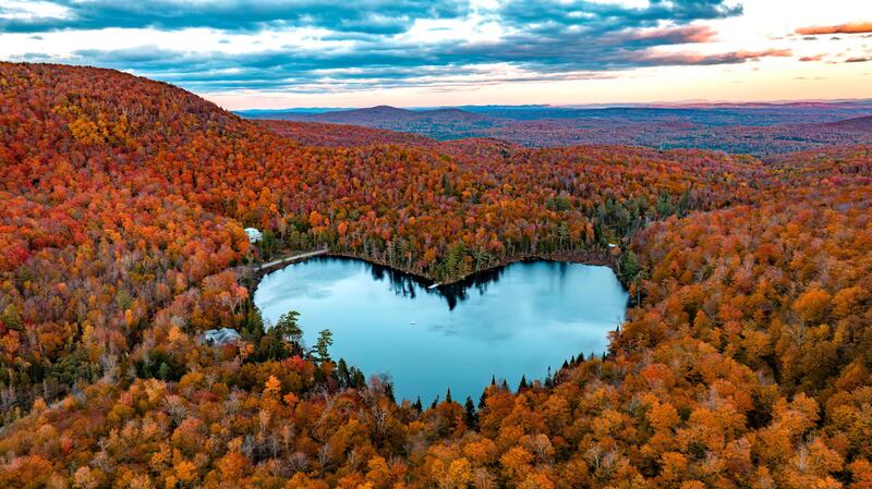 Baker Lake near East Bolton, Quebec, Canada, framed by autumn colours. AFP