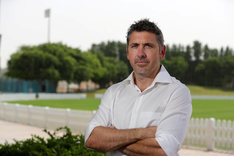 Dubai, United Arab Emirates - October 02, 2019: Andy Russell, the Emirates Cricket BoardÕs development officer. Wednesday the 2nd of October 2019. ICC Academy, Dubai. Chris Whiteoak / The National