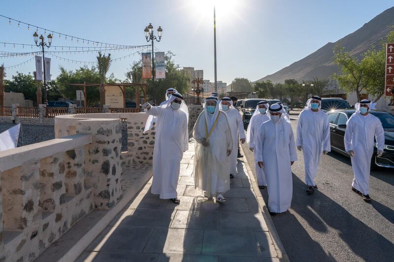 Sheikh Sultan bin Muhammad Al Qasimi inaugurated the heritage area in Khorfakkan on Sunday morning. WAM