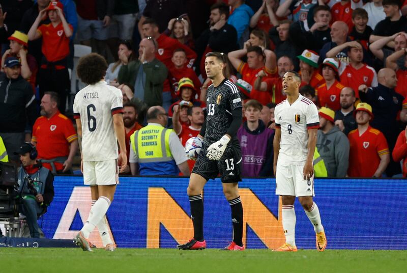 BELGIUM PLAYER RATINGS: Koen Casteels - 7. Relieved to see Ampadu’s fine strike chalked off early. Had a fairly comfortable night thereafter, until the Welsh equaliser which he couldn’t do anything to stop. Reuters