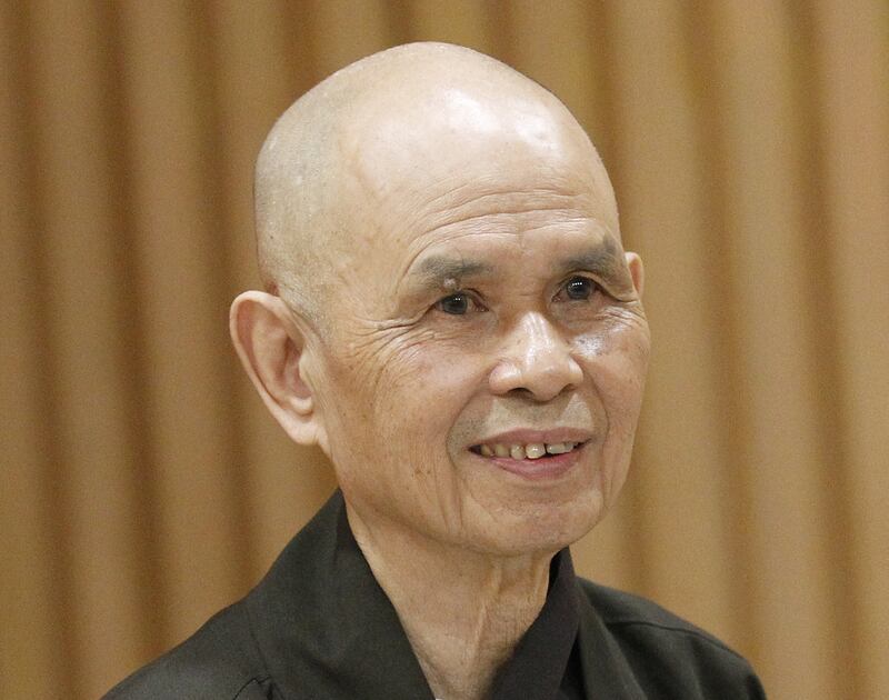 Vietnamese Zen Buddhist monk Thich Nhat Hanh, died aged 95 on January 22, 2022. EPA