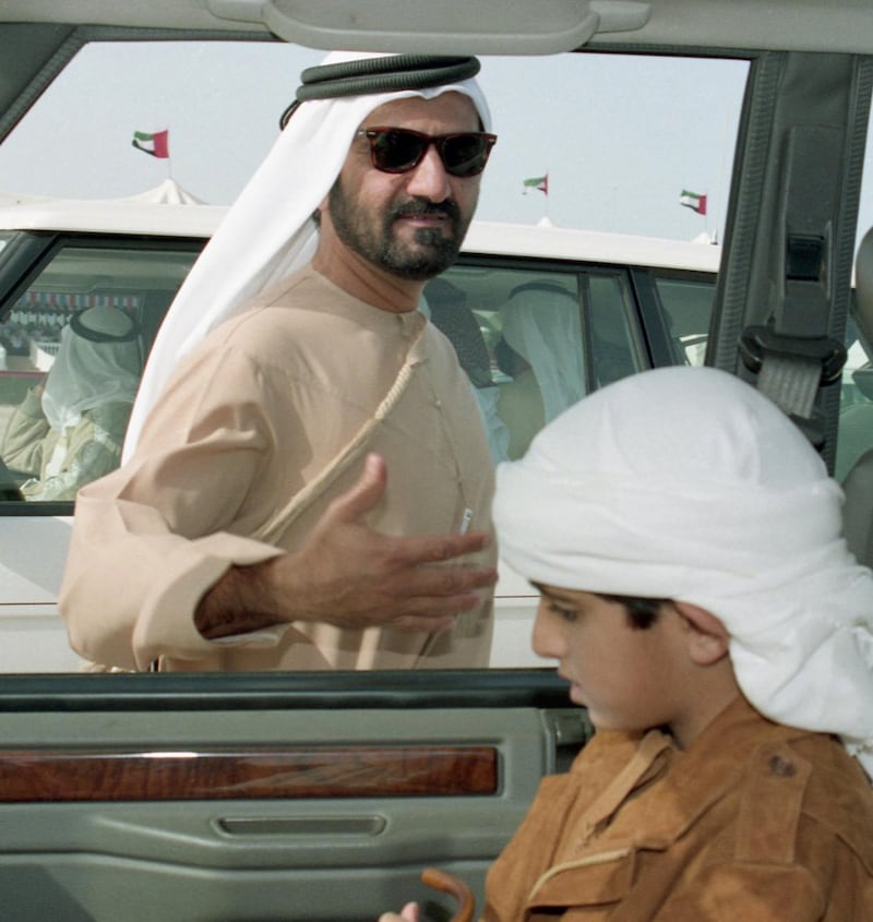 The young sheikh with his father, Sheikh Mohammed bin Rashid, Vice President and Ruler of Dubai