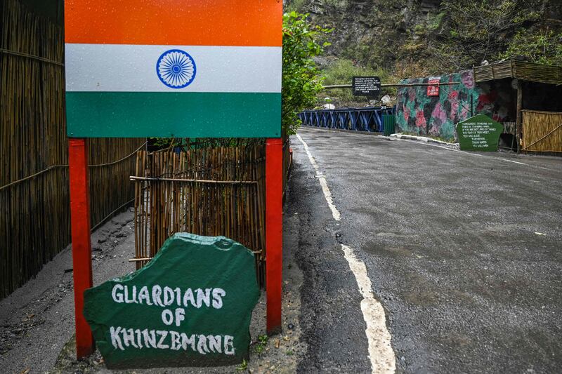 An Indian border post near the frontier with China at Khinzemane, in India's Arunachal Pradesh state. AFP