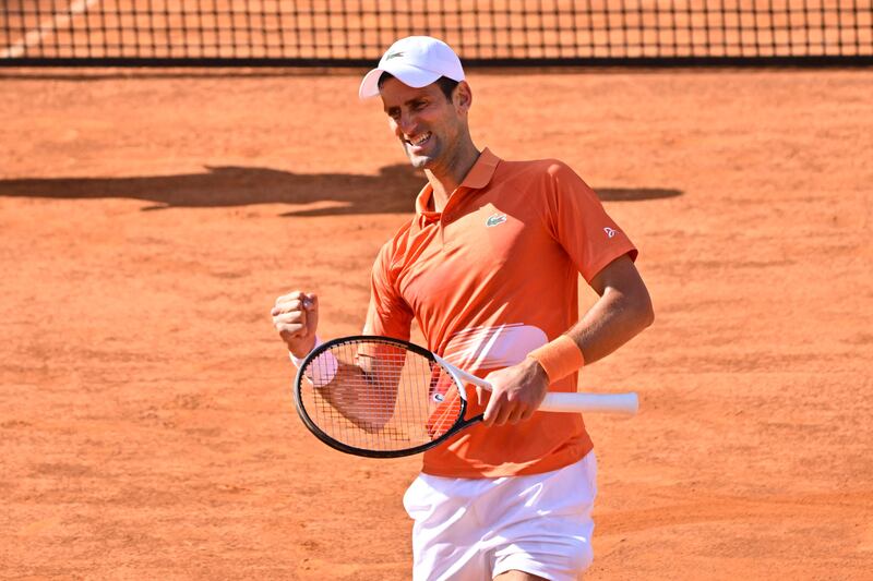 Novak Djokovic defeated Aslan Karatsev 6-3, 6-2 in the Italian Open. AFP