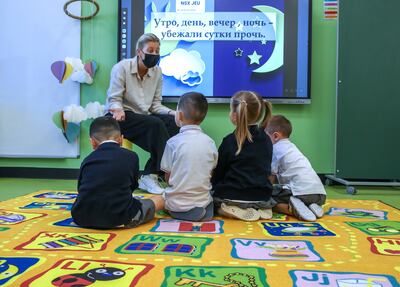 Tuition fees for nursery and kindergarten one and two are Dh17,750 for the year 2022-23. Victor Besa / The National