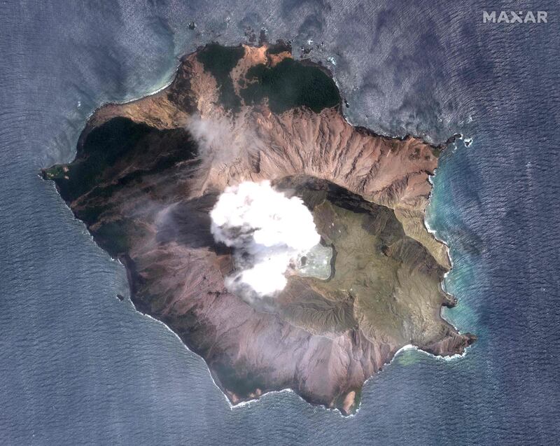 The White Island volcano in New Zealand on morning of December 11, 2019 as taken from satellite. AFP
