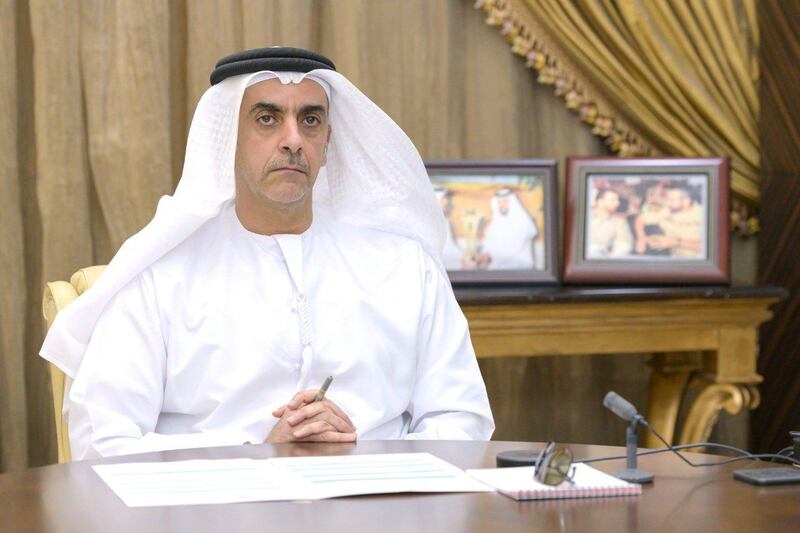 Sheikh Saif bin Zayed, Deputy Prime Minister and Minister of Interior, attends Sunday's UAE Cabinet meeting. Courtesy: Dubai Media Office