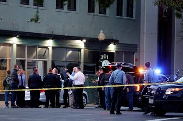 Police are seen after an early-morning shooting in a stretch of the downtown near the Golden 1 Center arena in Sacramento, California, U. S.  April 3, 2022.   REUTERS / Fred Greaves