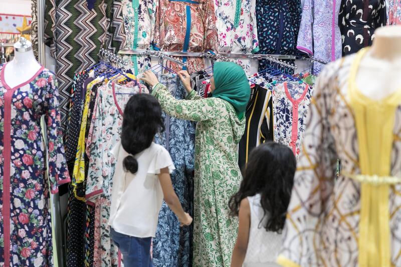 RAS AL KHAIMAH, UNITED ARAB EMIRATES - AUGUST 13, 2018. 

Ras Al Khaima's Eid Al Adha fair, in RAK's Exhibition center.

(Photo by Reem Mohammed/The National)

Reporter: RUBA HAZA
Section:  NA