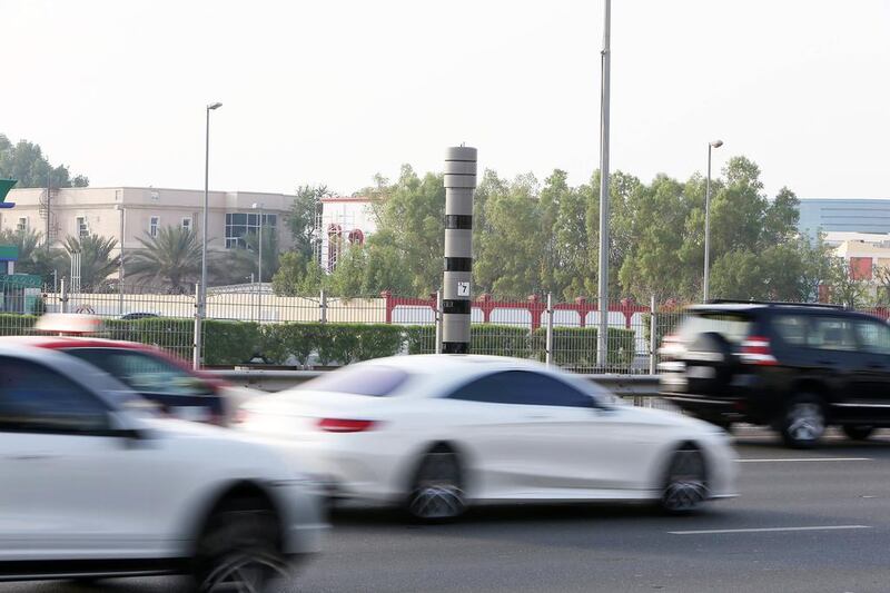 New camera radars installed to catch tailgaters on Sheikh Zayed Road in Dubai. Pawan Singh / The National 