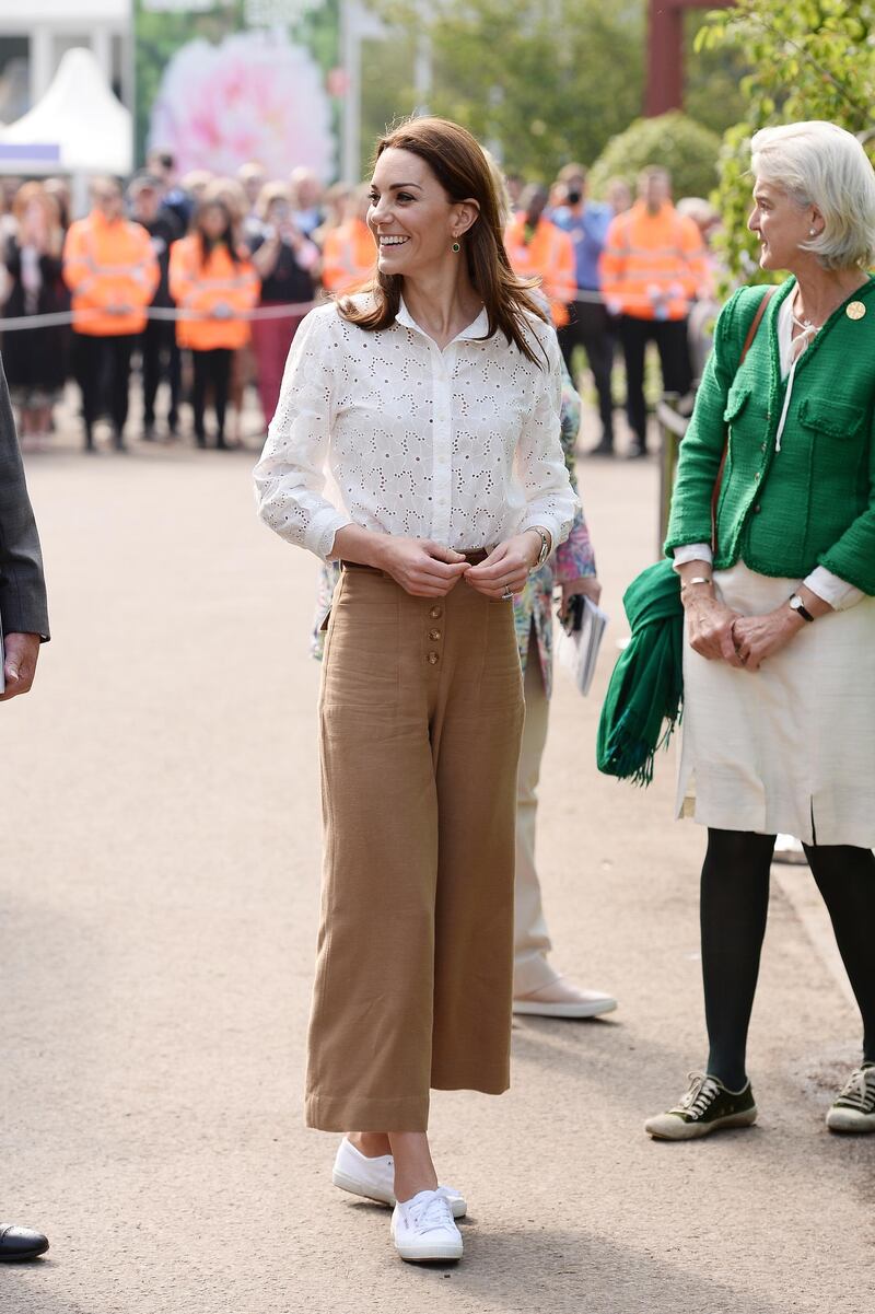 LONDON, ENGLAND - MAY 20: Catherine, Duchess of Cambridge attends the RHS Chelsea Flower Show 2019 press day at Chelsea Flower Show on May 20, 2019 in London, England. (Photo by Jeff Spicer/Getty Images)