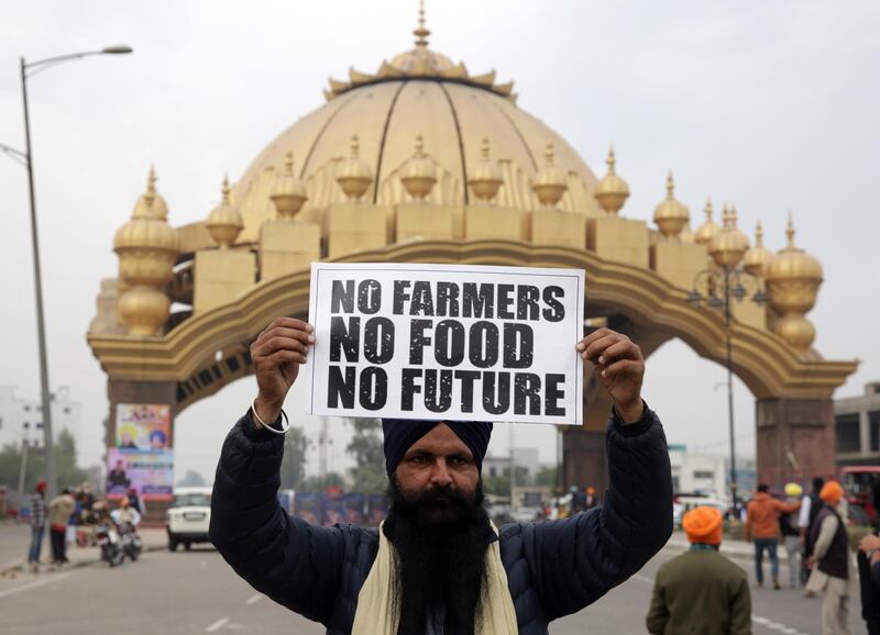 Farmers have been stopped by the police at the various points outside Delhi border which are connected with neighbouring states of Haryana and Uttar Pradesh.  EPA