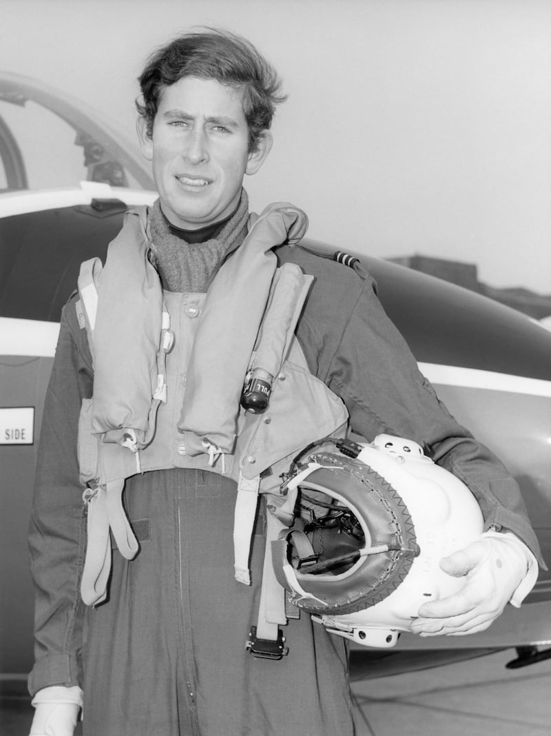 The prince with a jet plane at RAF Cranwell in 1971