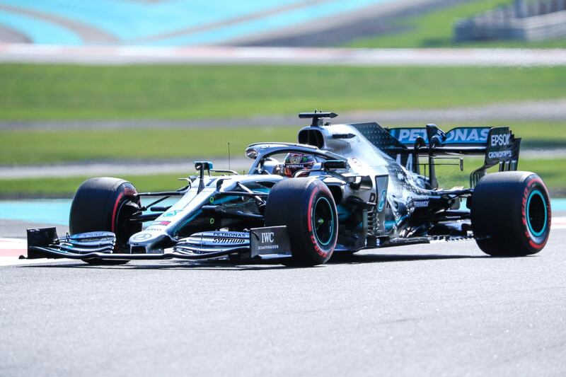 Abu Dhabi, United Arab Emirates, November 29, 2019.  
Formula 1 Etihad Airways Abu Dhabi Grand Prix.
-- Formula 1 First Practice Session.
Lewis Hamilton of Mercedes AMG Petronas F1 Team in action during the first practice session of the day.
Victor Besa / The National
Section:  SP
Reporter:  Simon Wilgress-Pipe
