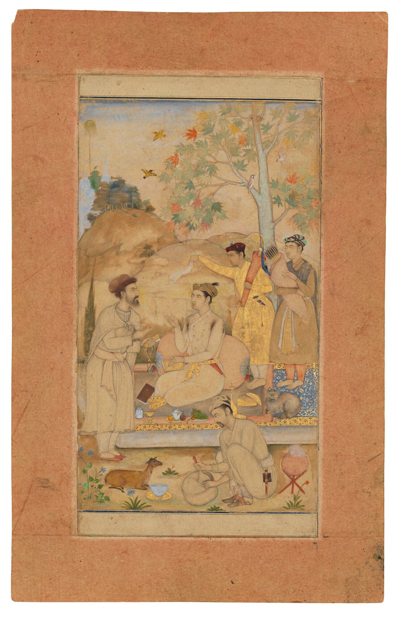 A painting from the Ludwig Haboghorst collection Attributed to Govardhan, Mughal India, 1605.