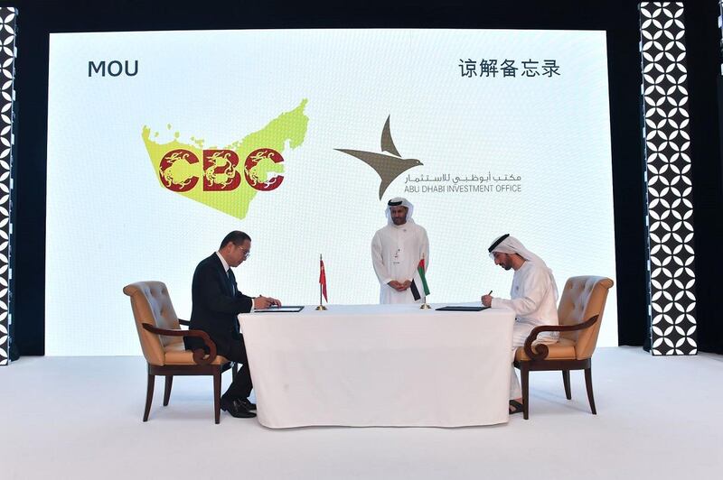 Abu Dhabi Investment Office signs Memorandum of Understanding with the Office of the Chinese Business Council. Courtesy Abu Dhabi Investment Office