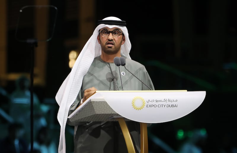 Dr Sultan Al Jaber, President-designate of the Cop28 summit, said young people will play a pivotal role at the climate conference. Pawan Singh / The National