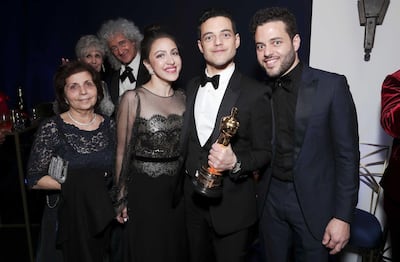 Mandatory Credit: Photo by Todd Williamson/JanuaryImages/REX/Shutterstock (10118842bn)
Nelly Malek, Jasmine Malek, Rami Malek and Sami Malek
91st Annual Academy Awards, Fox After Party, Los Angeles, USA - 24 Feb 2019