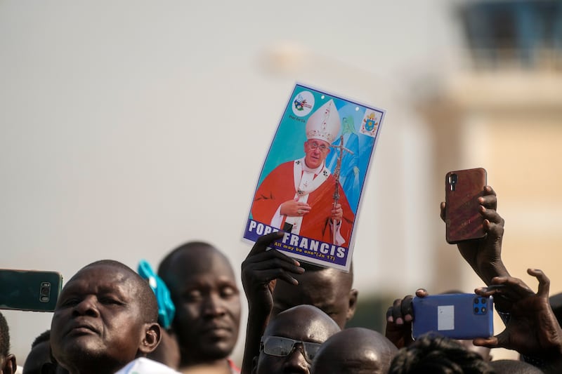 The pontiff's South Sudan visit is the second leg of a six-day trip that started in Congo. AP Photo