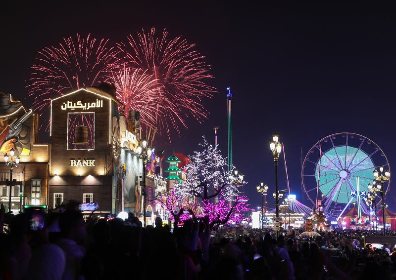 Fireworks for China during New Years Eve at Global Village, Dubai. Chris Whiteoak / The National