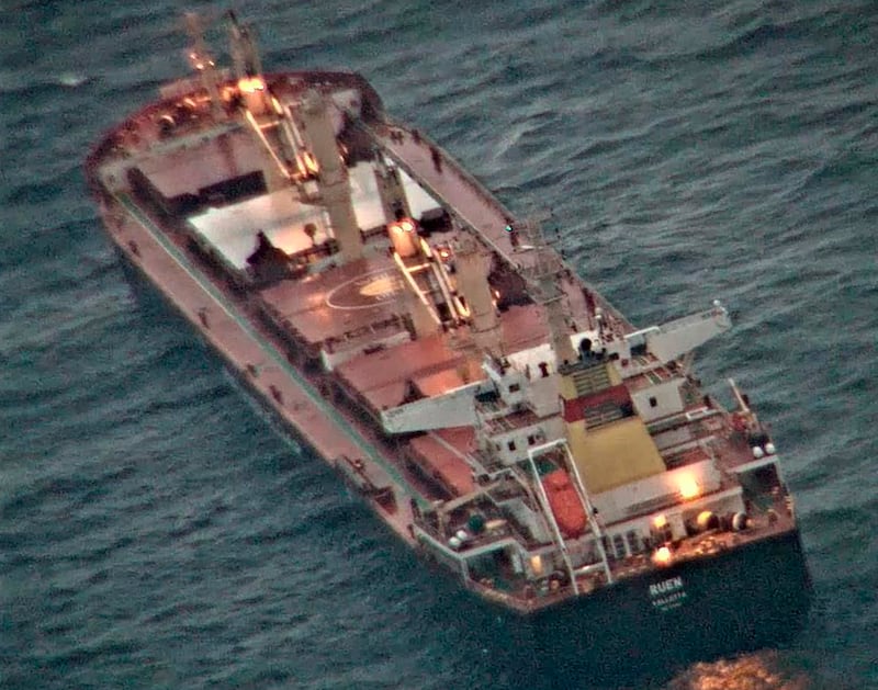 The Maltese-flagged MV Ruen. The Indian Navy said that it was boarded by unknown attackers. AP