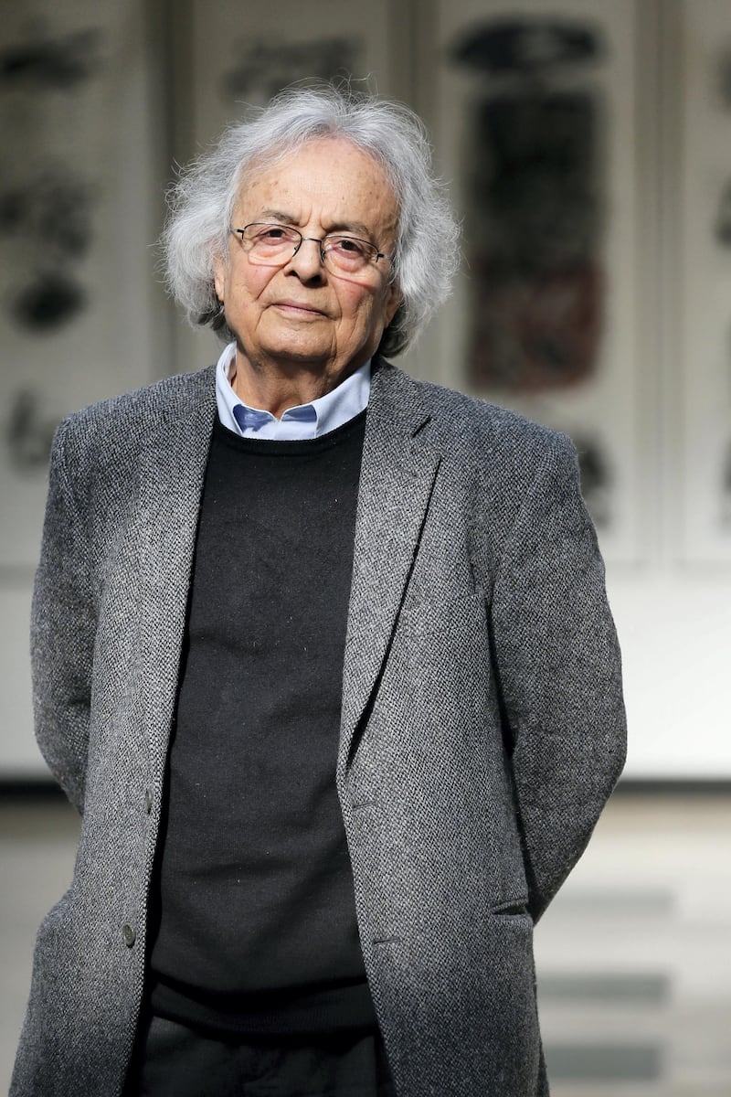 Syrian poet  and literary critic Ali Ahmed Saïd Esber aka "Adonis" poses, on March 23, 2015 in Paris.  AFP PHOTO / PATRICK KOVARIK (Photo by PATRICK KOVARIK / AFP)