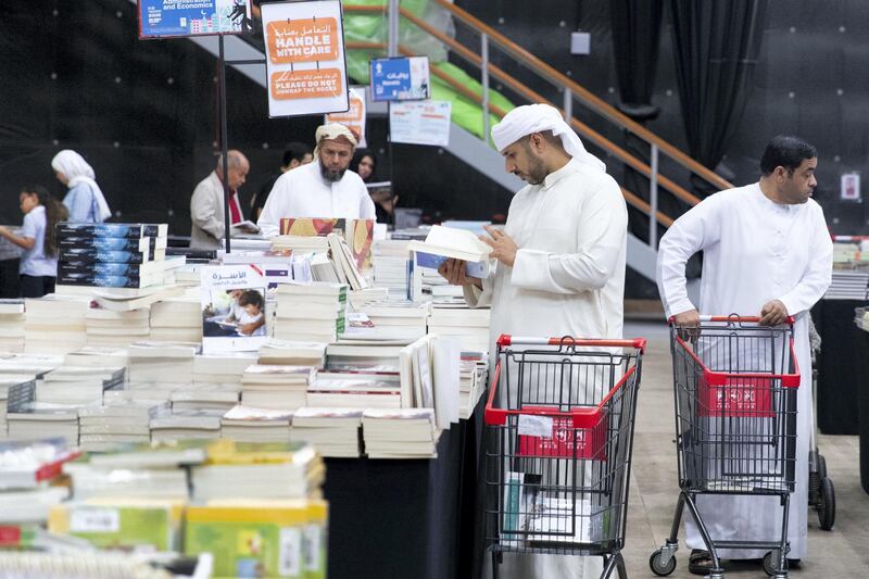 DUBAI, UNITED ARAB EMIRATES - OCTOBER 18, 2018. 

Shopper browse the books at Big Bad Wolf.

The Big Bad Wolf Sale Dubai has over 3 million brand new, English and Arabic books across all genres, from fiction, non-fiction to children's books, offered at 50%-80% discounts.


(Photo by Reem Mohammed/The National)

Reporter: ANAM RIZVI
Section:  NA