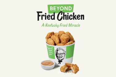 Kentucky Fried Chicken plans to test plant-based chicken nuggets and boneless wings on Tuesday, August 27, 2019, at one of its restaurants in Atlanta. AP