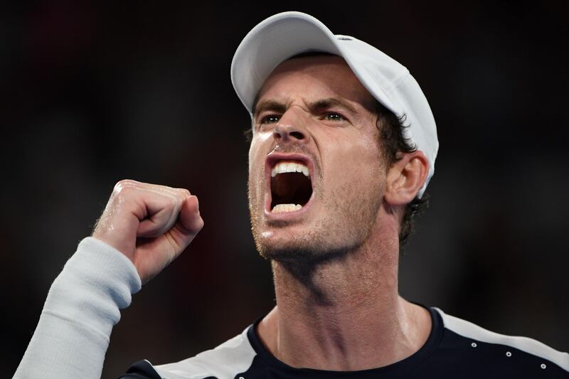 (FILES) This file photo taken on January 14, 2019 shows Britain's Andy Murray reacting after a point during his men's singles match against Spain's Roberto Bautista Agut on day one of the Australian Open tennis tournament in Melbourne. Murray will make his Grand Slam return at the Australian Open in January, a year after career-saving hip surgery, the organisers announced on October 8, 2019. - -- IMAGE RESTRICTED TO EDITORIAL USE - STRICTLY NO COMMERCIAL USE --
 / AFP / SAEED KHAN / -- IMAGE RESTRICTED TO EDITORIAL USE - STRICTLY NO COMMERCIAL USE --
