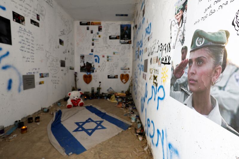 A bomb shelter where people sought refuge before being killed during the October 7 attacks. Reuters