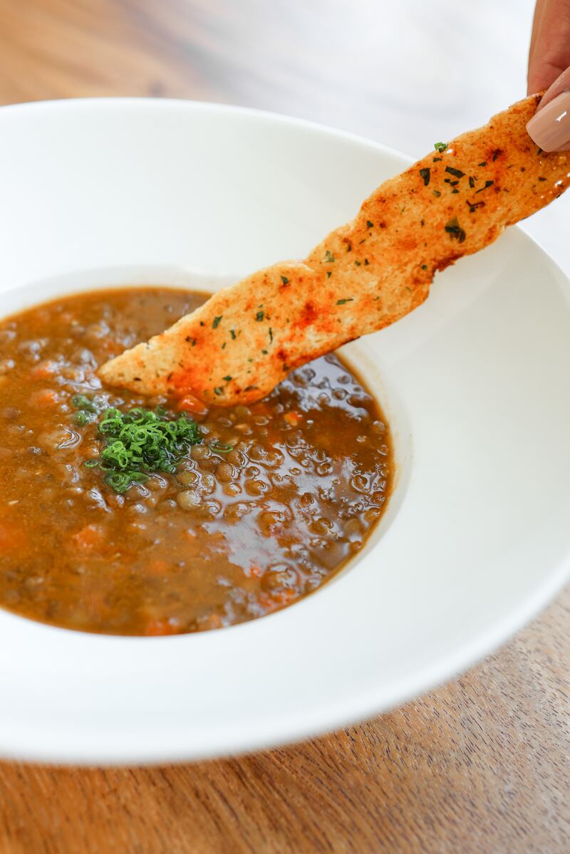 Traditional Greek lentil soup