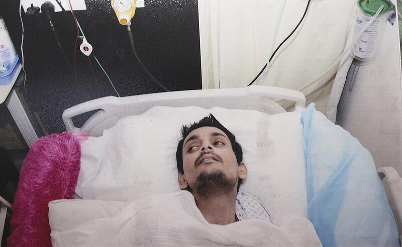 Shariq Alvi is in Lifeline Hospital in Abu Dhabi after suffering a brain haemorrhage while between jobs. Lee Hoagland / The National