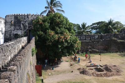 The UAE-led team dug trenches in the grounds of Stone Town's Old Fort. Photo: Tim Power