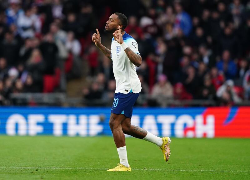 Ivan Toney makes his debut for England. PA