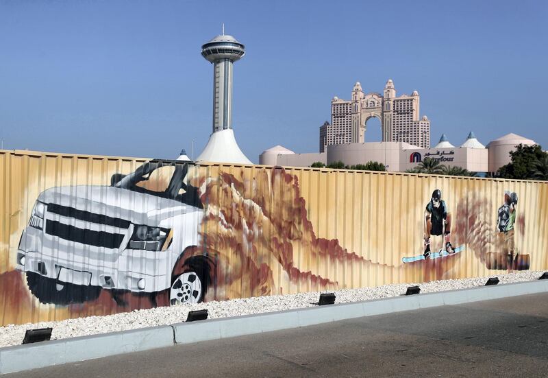 Abu Dhabi, United Arab Emirates - Reporter: N/A: Photo project. Street art and graffiti from around the UAE. Monday, January 27th, 2020. Marina, Abu Dhabi. Chris Whiteoak / The National