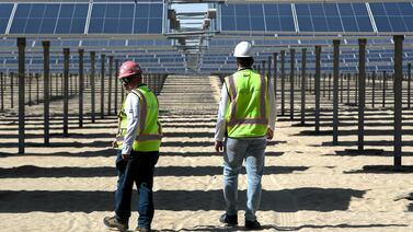 Al Dhafrah Solar Park in Abu Dhabi. Blue visas offer 10-year UAE residency to people making a significant contribution to the environment.  Victor Besa / The National