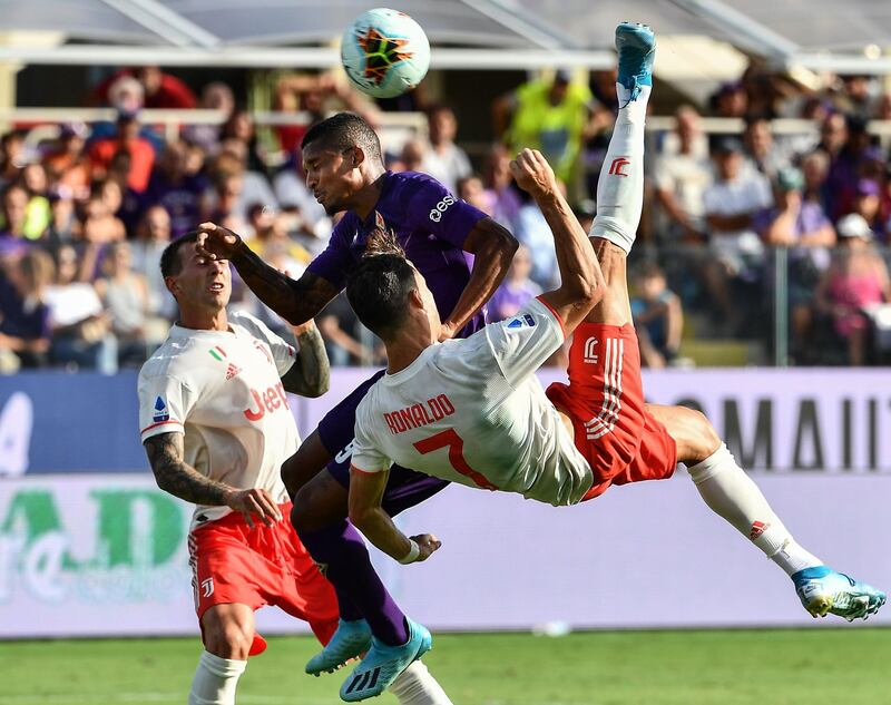 Juventus' Portuguese forward Cristiano Ronaldo performs an overhead kick. AFP